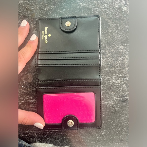 Kate spade black and cream striped mini wallet - Picture 3 of 4